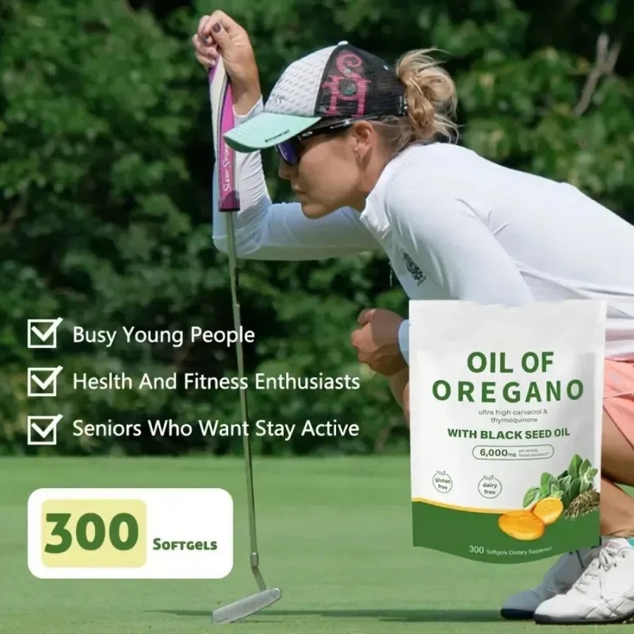 Oil of Oregano 6000mg with Black Seed Oil, 300 Softgels Better Immune Support