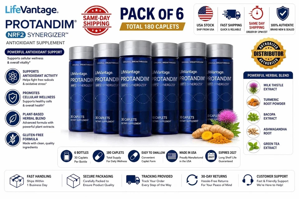 LifeVantage’ Protandim NRF2 Synergizer 180 Caplets–Pack of 6(180 Caplets) Sealed