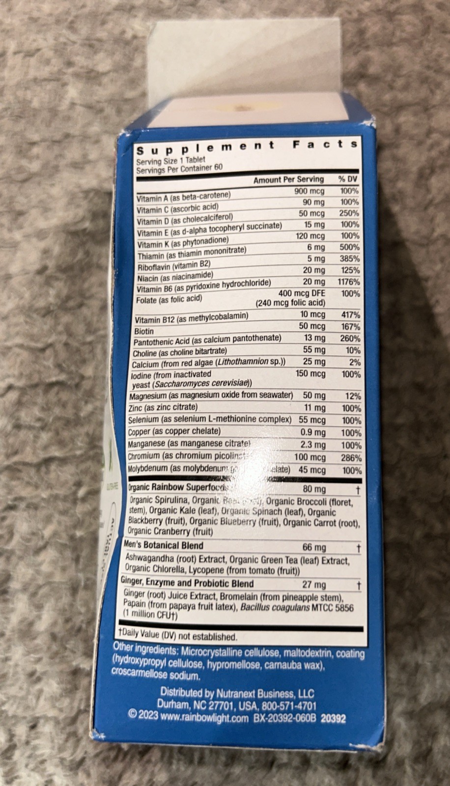 Rainbow Light Men’s One Multivitamin Tablets – 60ct Bb 10/2026