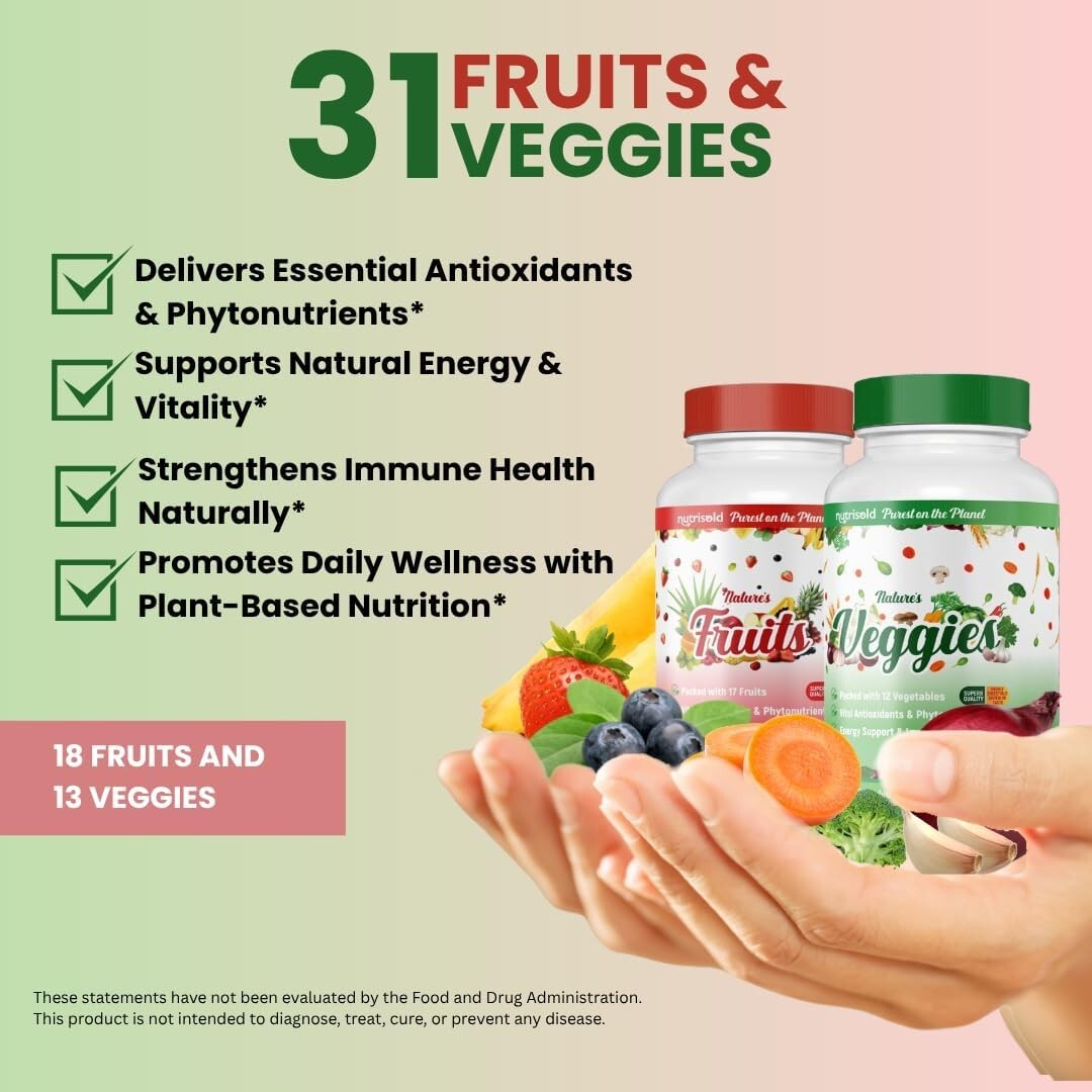 Whole Food Fruits & Vegetables Supplement – Superfood Blend for Energy…05/2028