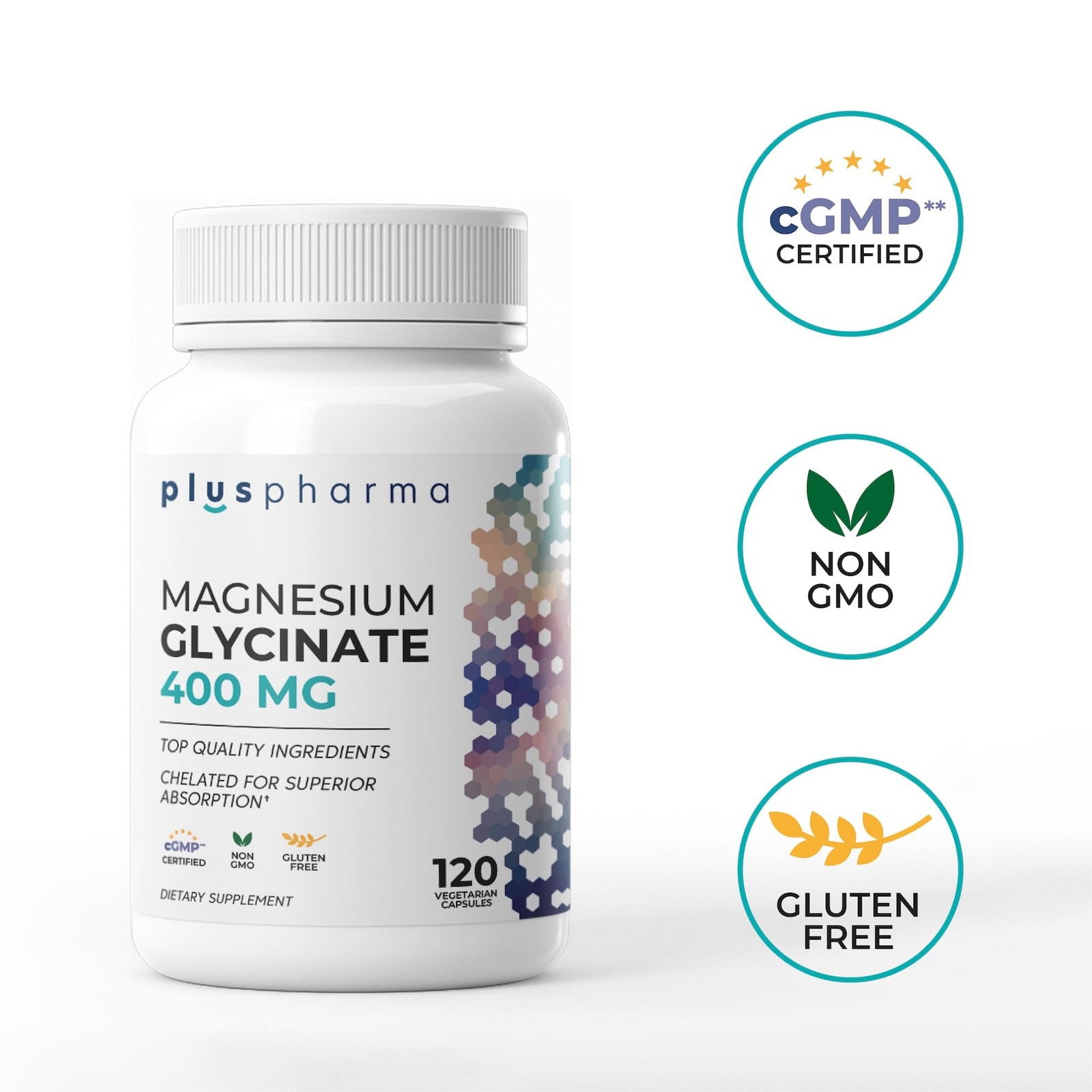 Magnesium Glycinate 400mg – 120 Veggie Capsules Chelated for Superior Absorption