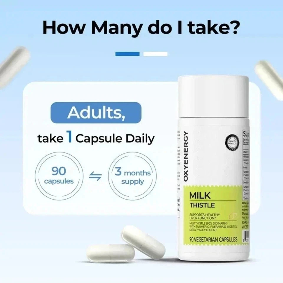 Oxyenergy Milk Thistle Liver Detox & Colon CleanseNatural Liver Health Support