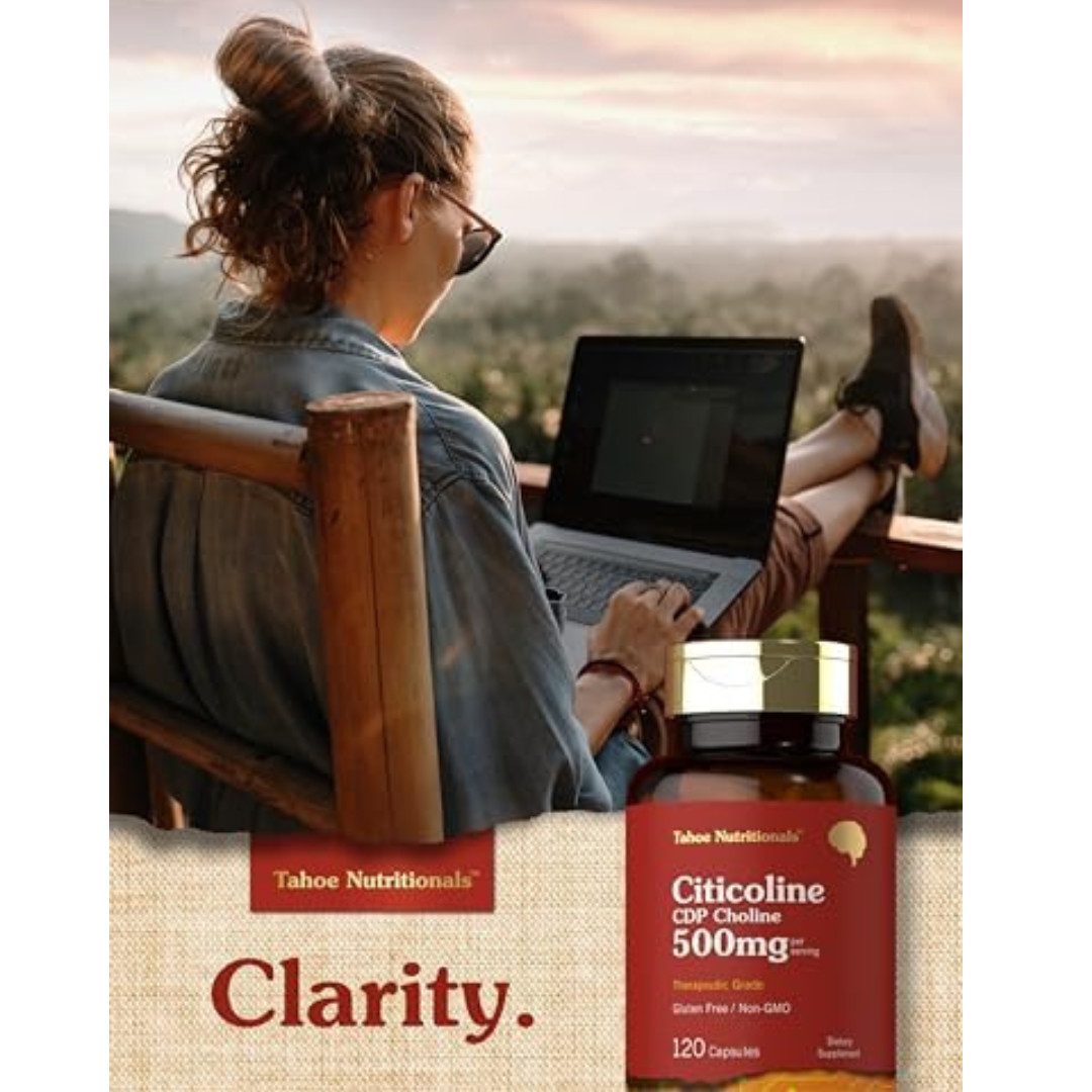 Citicoline 500mg | 120 Capsules | CDP Choline Supplement | by Tahoe Nutritionals