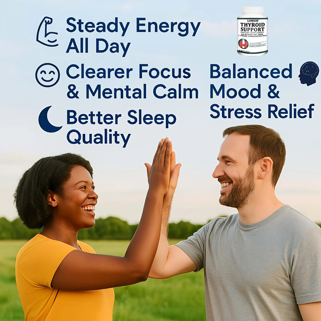 Thyroid Support for Women & Men – Selenium 300mcg Iodine 500mcg – 60 Capsules
