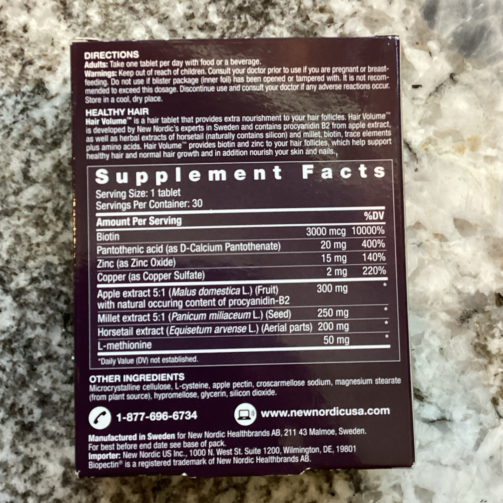 New Nordic Hair Volume Tablets – 30 Count – 10/2026