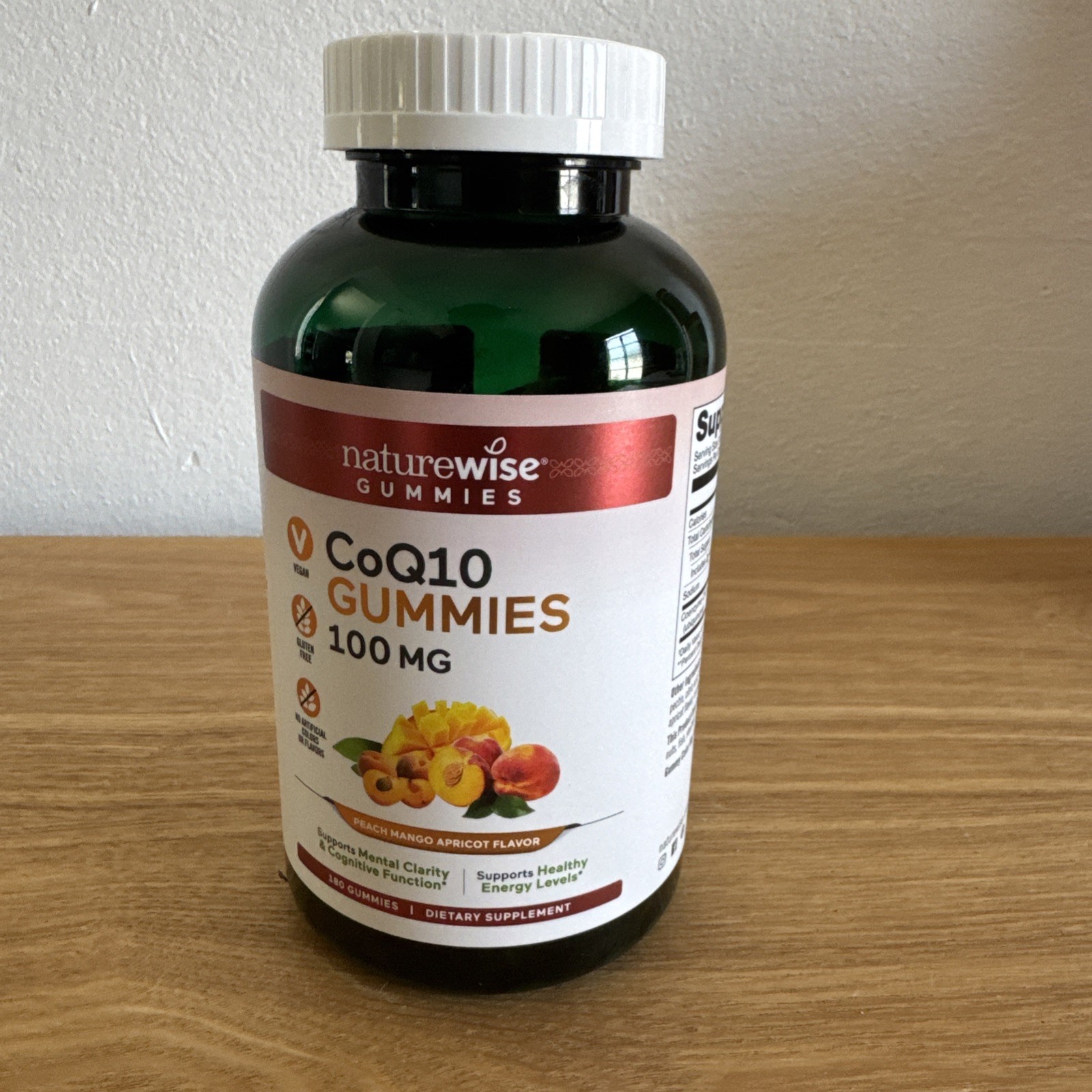 NatureWise CoQ10 Gummies 100mg Peach Mango 180 Exp 05/2026 Heart Health Energy