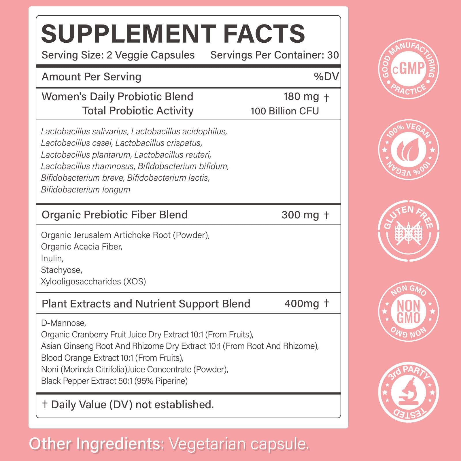 Proriginal Probiotics for Women – 100 Billion CFU, 11 Strains – 60 Caps