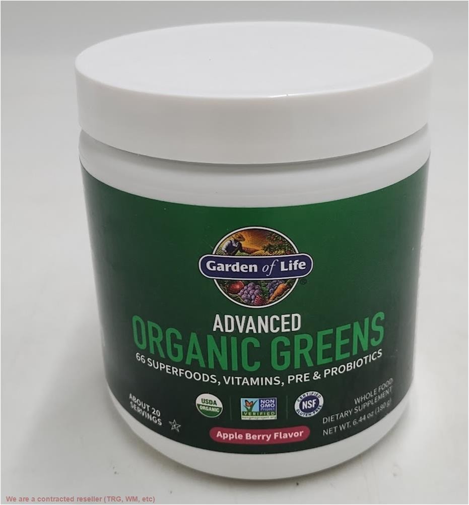Garden of Life Greens Superfoods Probiotic Powder Apple Berry 6.4oz EXP:02/2027