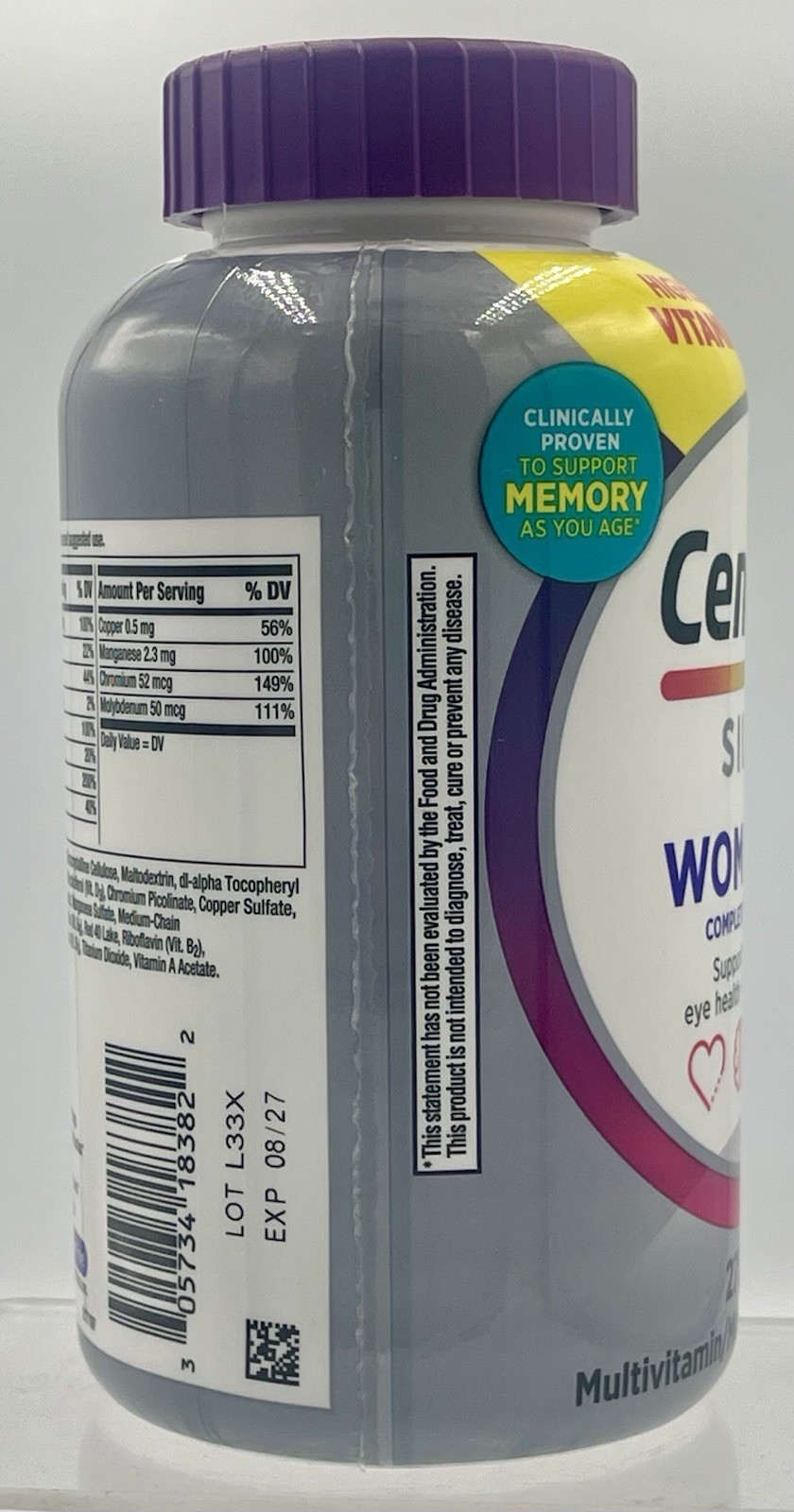 Centrum Silver Women 50 Plus Complete Daily Multivitamin 275 Tabs EXP 08/2027
