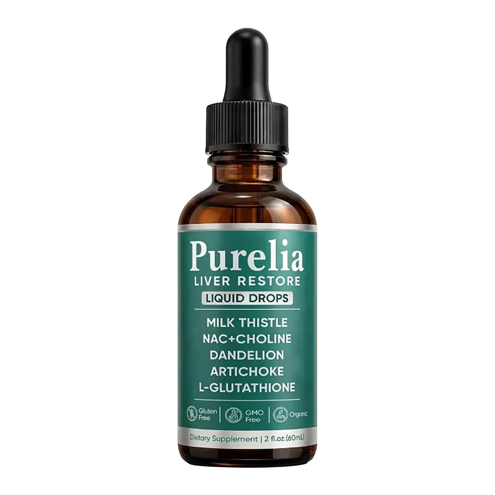 Purelia Liver Restore Drops – Complete Liver Detox Support Supplement 60ml.0q