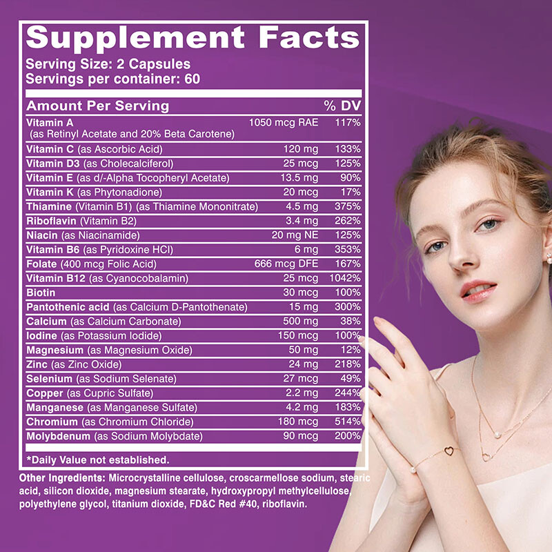 Women’s 50+ Complete – Supports Bone, Brain, Eye, Heart Health,Vitamins/Minerals