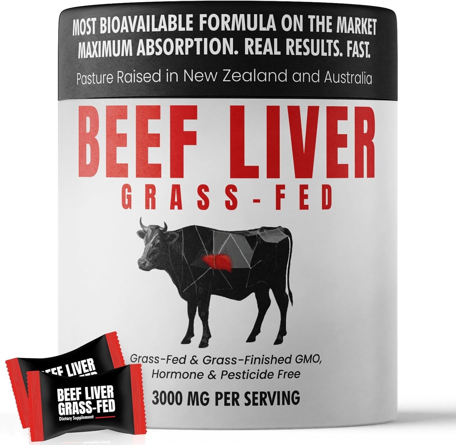 Beef Liver Supplement Grass Fed | Beef Organs Gummies for Women | 60 Gummies