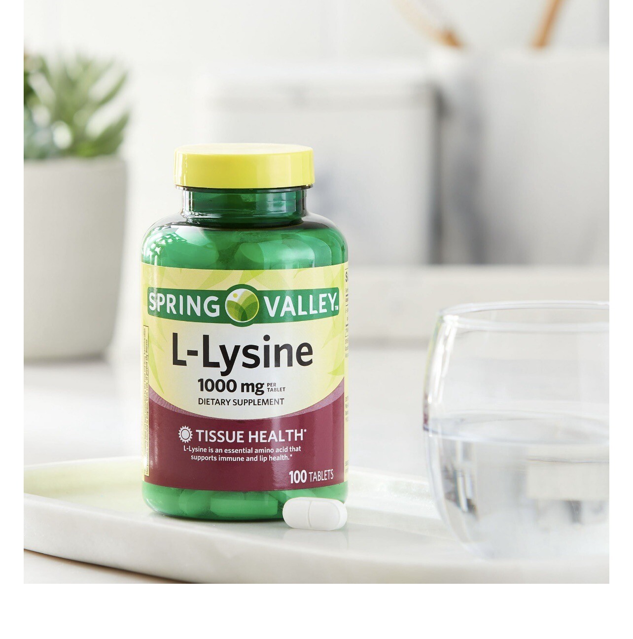 Spring Valley L-lysine Tablets 1000 mg 100 Tablets Fresh Stock Free Shipping