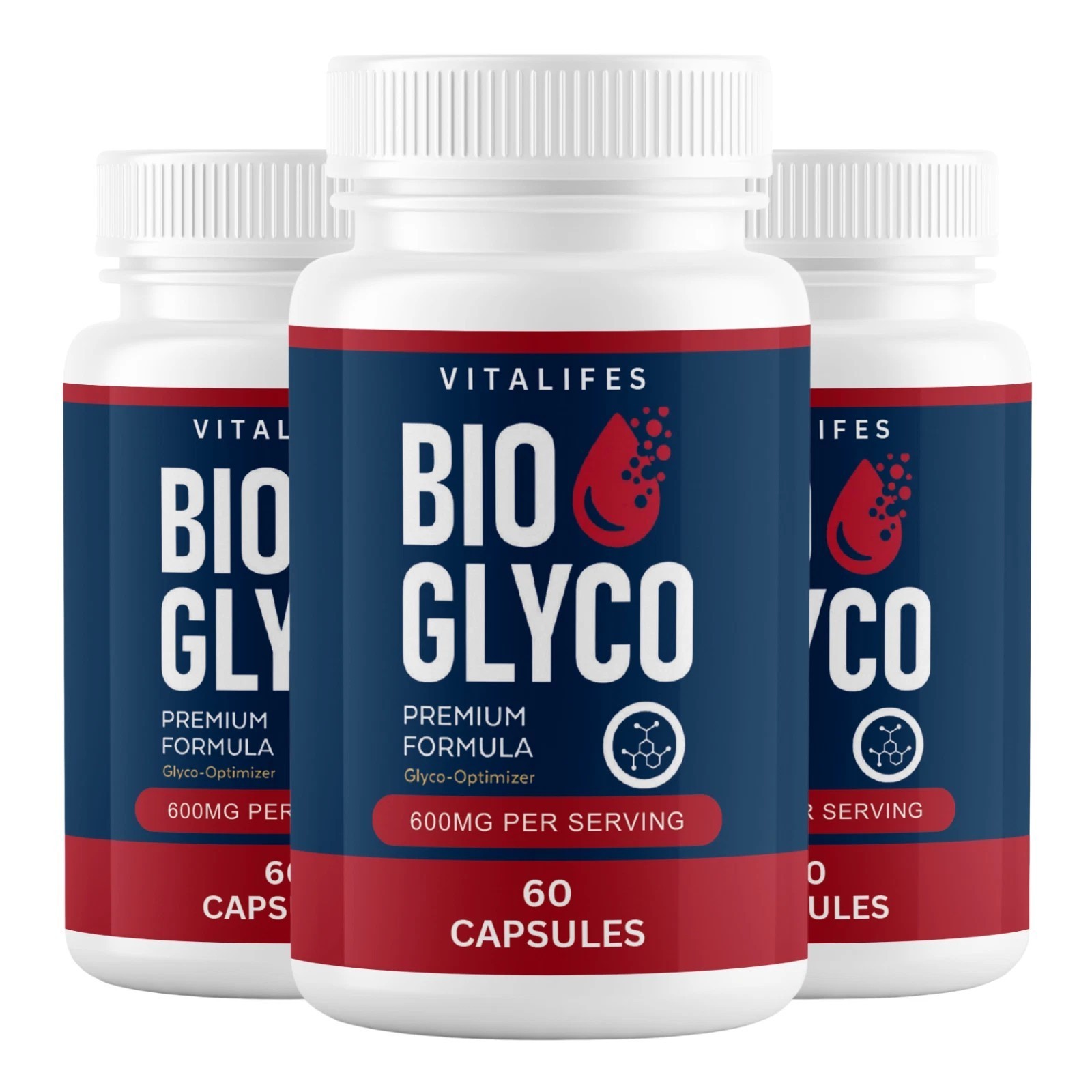 (3 pack) Bio Glyco Premium Blood Support Supplement, BioGlyco (60 Capsules)
