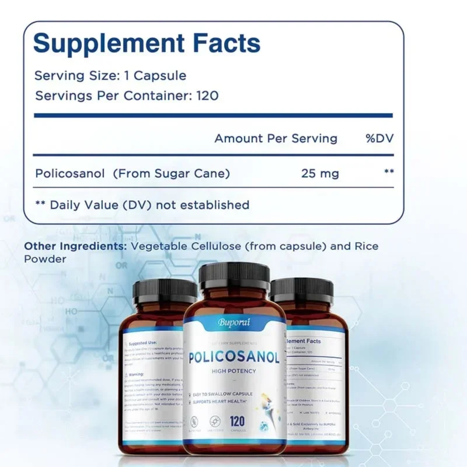 Policosanol 240pcs – Promotes Cardiovascular & Heart Health, Joint Flexibility