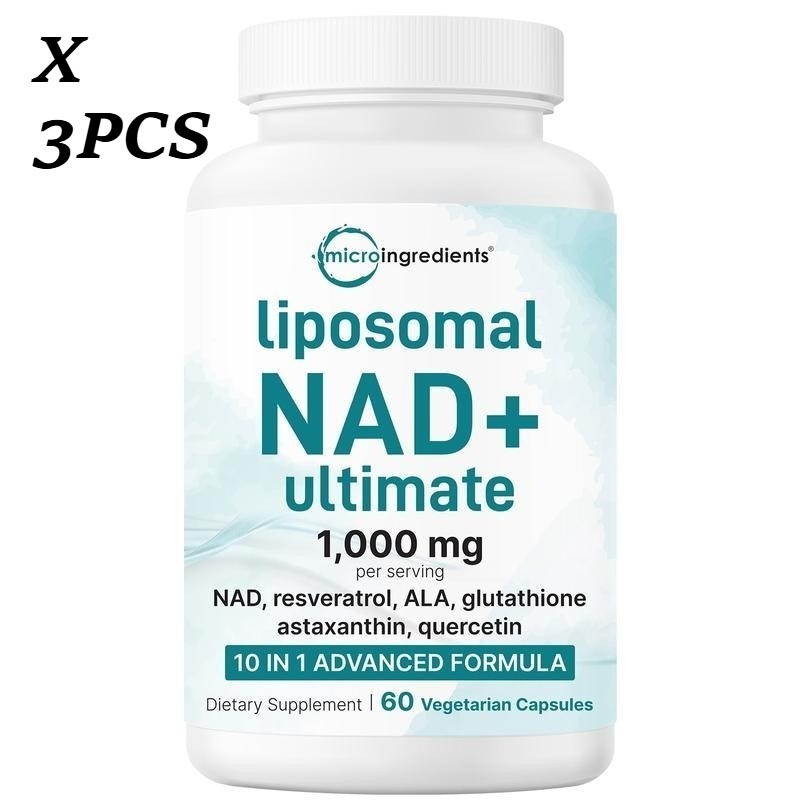 2 BOTTLES- NAD+ Supplement Glutathione, Resveratrol, Astaxanthin–10-in-1 Formula