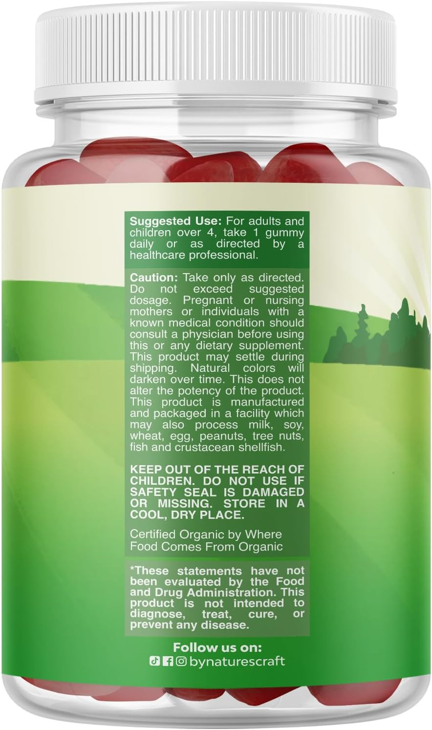 Organic Probiotic Gummies for Kids, Vegan Non-Gmo Vitamin for Immunity Digestive