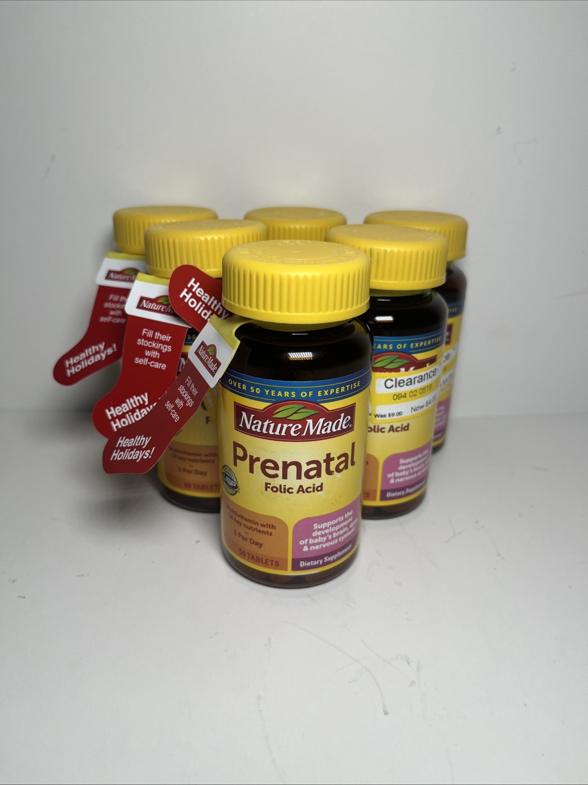 6x Nature Made Prenatal Folic Acid Multivitamin 50 Tablets (Each) EXP 05/2026