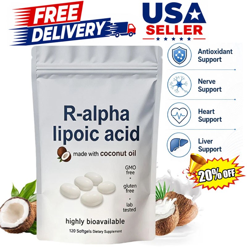 R-alpha Lipoic Acid 600mg , 120 Softgels, Antioxidant Support