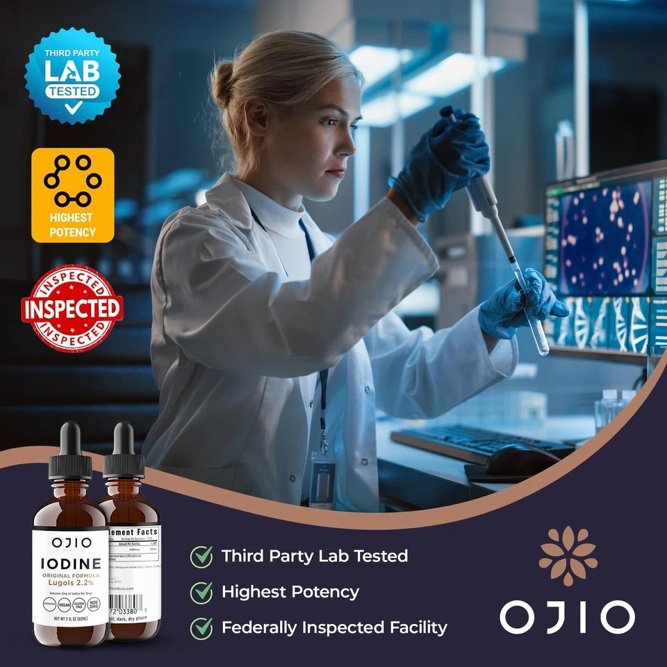 Lugols Iodine Solution 2% – 1 Year Supply – High Potency 2 Fl Oz (Pack of 1)