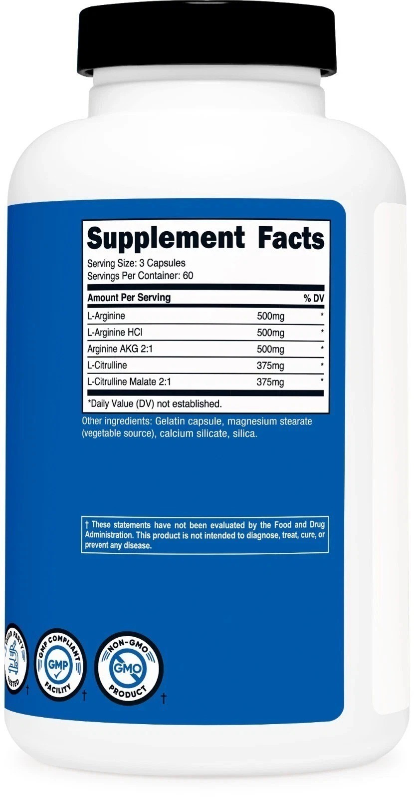 Nutricost Nitric Oxide Booster 750mg, 180 Capsules, 60 Servings USA NEW**