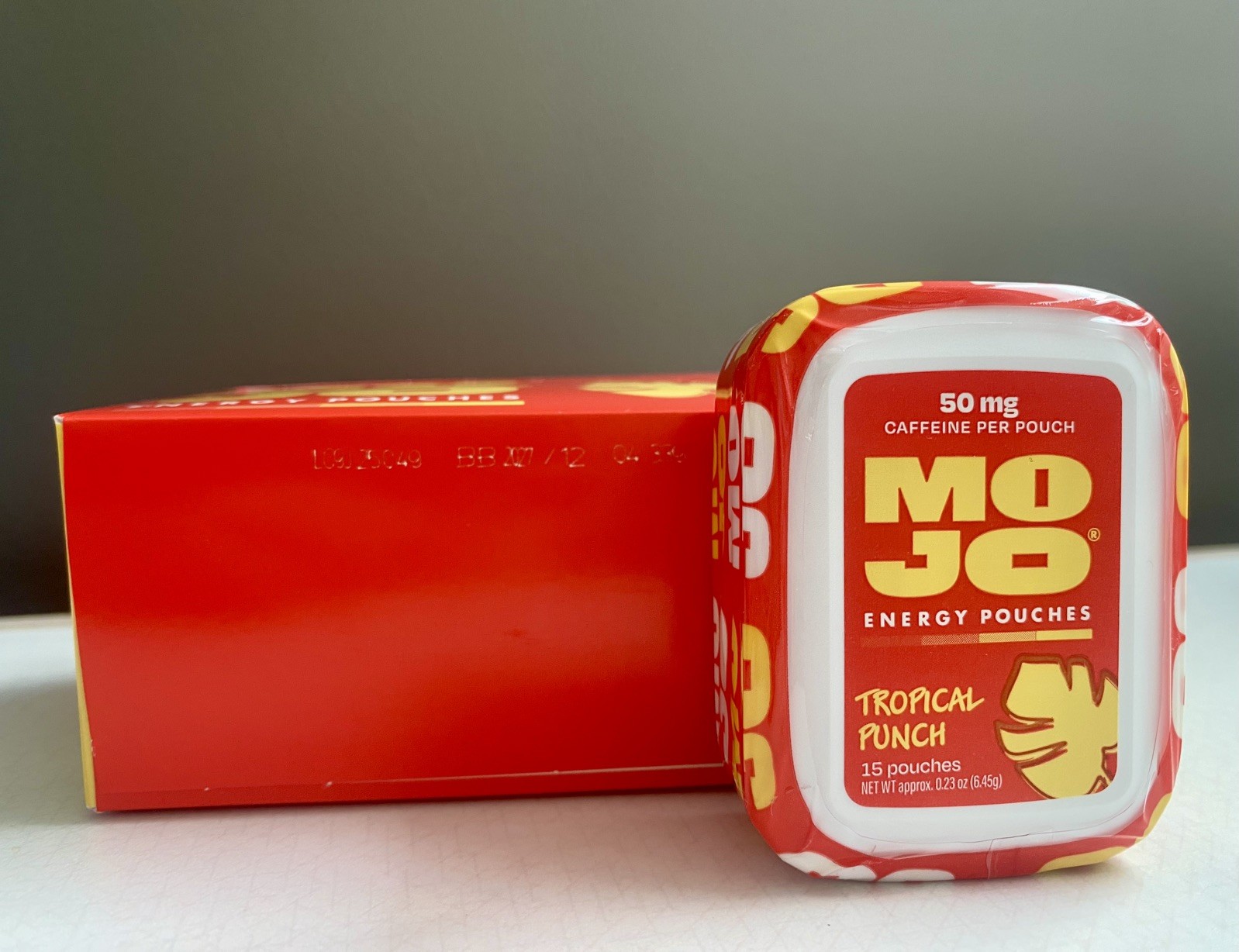 NEW MOJO Energy Boost, Tropical Punch Flavor, 50 mg/Caffeine Pouch, 75 Pouches
