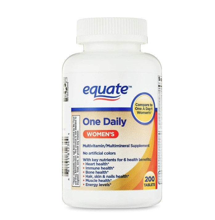 2 PACK Equate One Daily Women’S Tablets Multivitamin/Multimineral Supplement