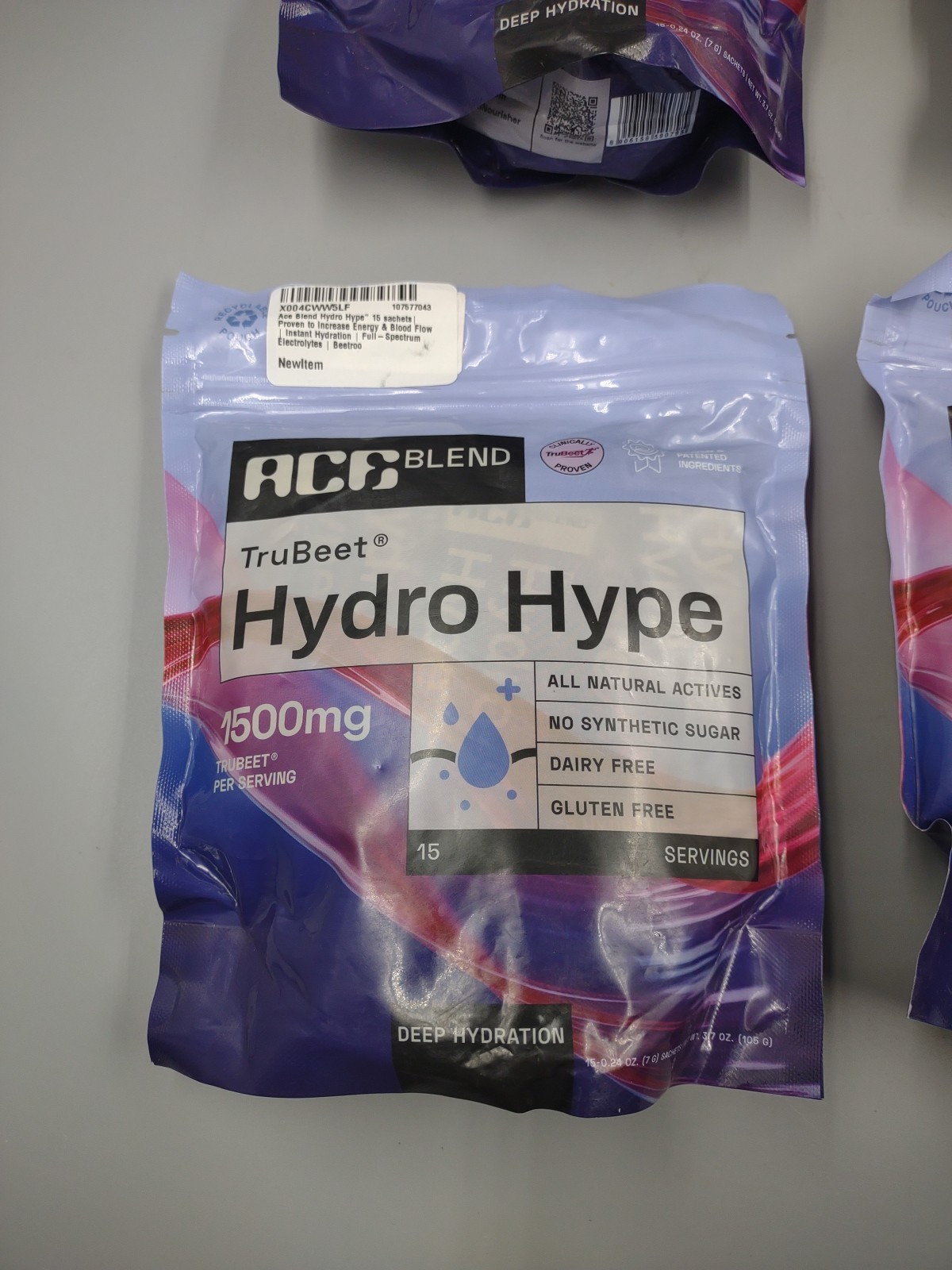 Lot Of 4 TruBeet Hydro Hype Sachets ~ 15 Per Bag ~ Expire 05/26