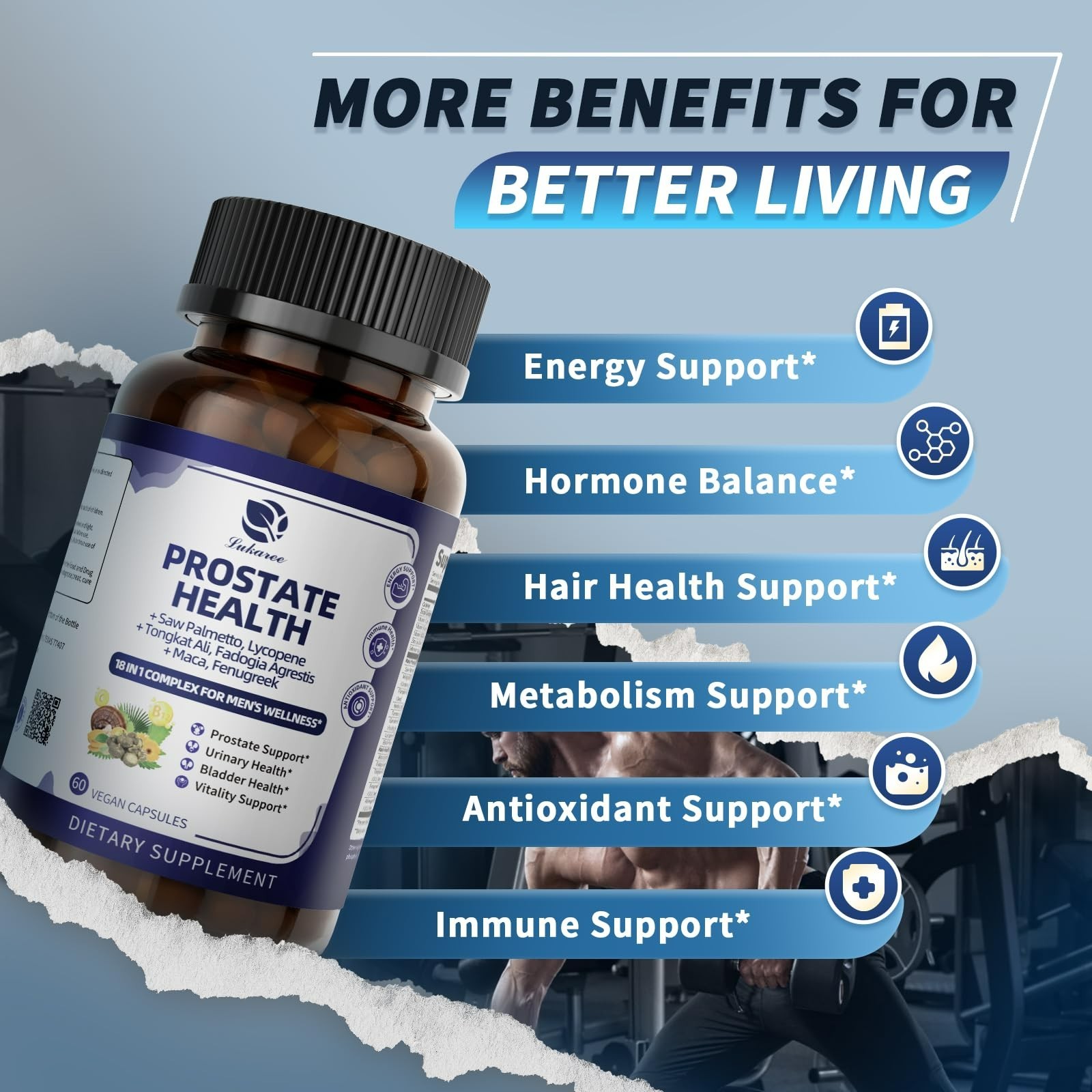 Prostate Health Supplements for Men – 60 CT Urinary Tract Support, DHT Blocker,