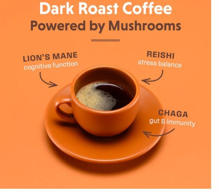 Shroomology™ Full Spectrum Mushroom Coffee Dark Roast 5 Oz Non GMO, Vegan & GF