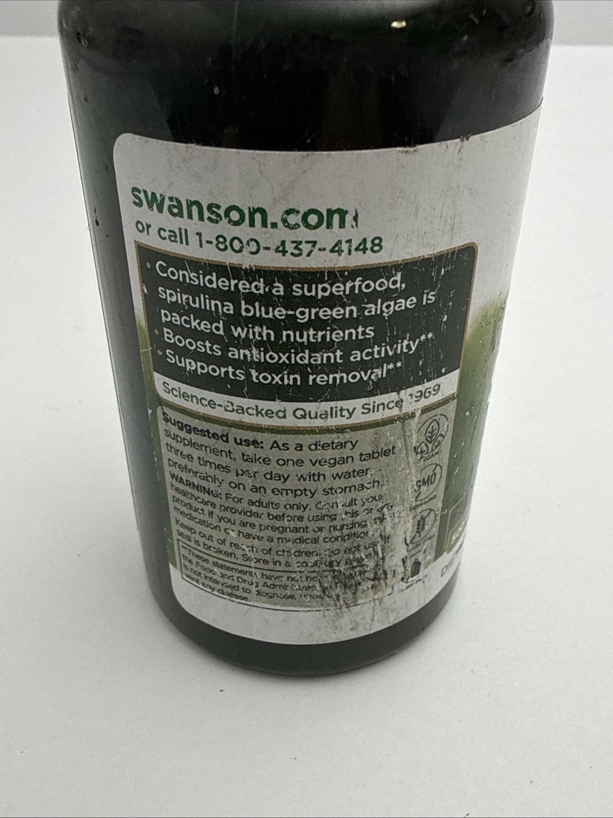 Swanson Spirulina 500 mg 180 Tablets Antioxidant Support BB 08/28