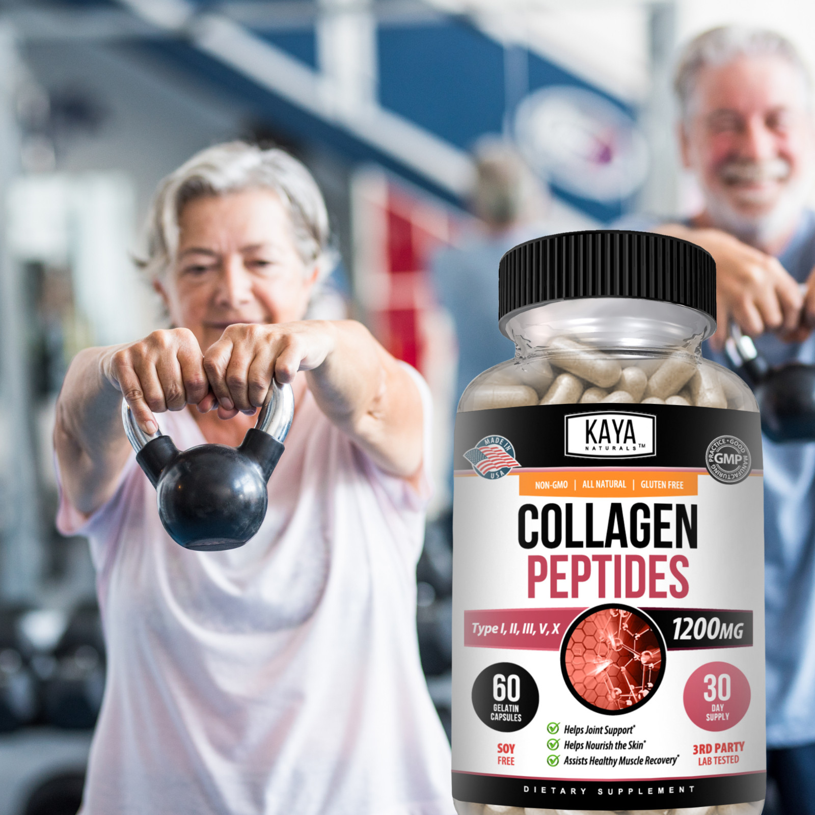 (2 Pack) COLLAGEN PEPTIDES Types I, II, III, V, X 1200 mg Pills 60 Capsules