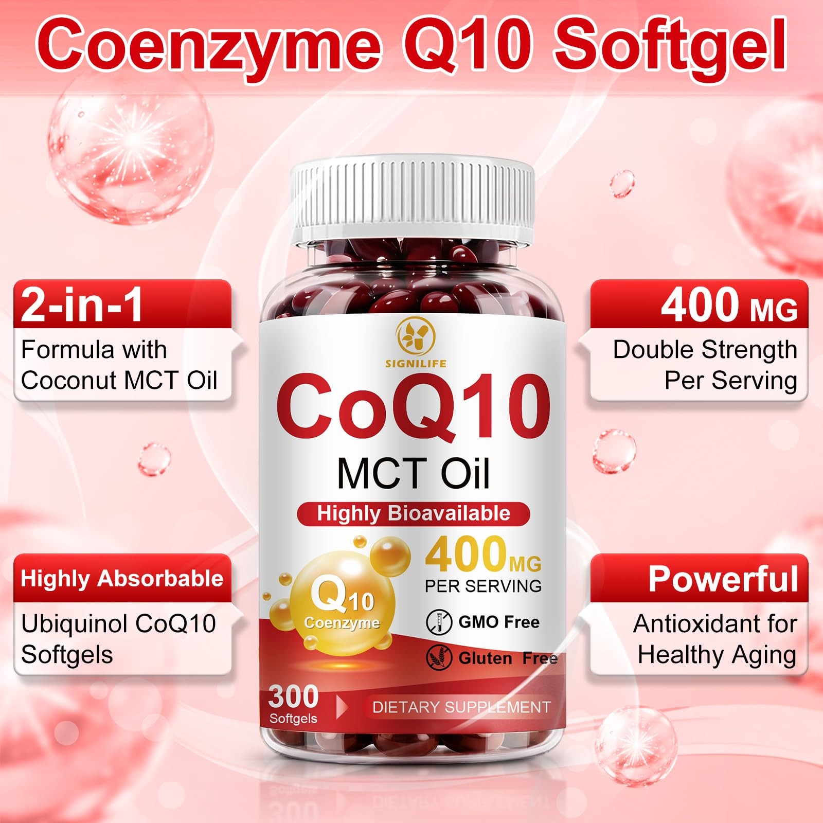 SIGNILIFE CoQ10 400mg 300 Softgels