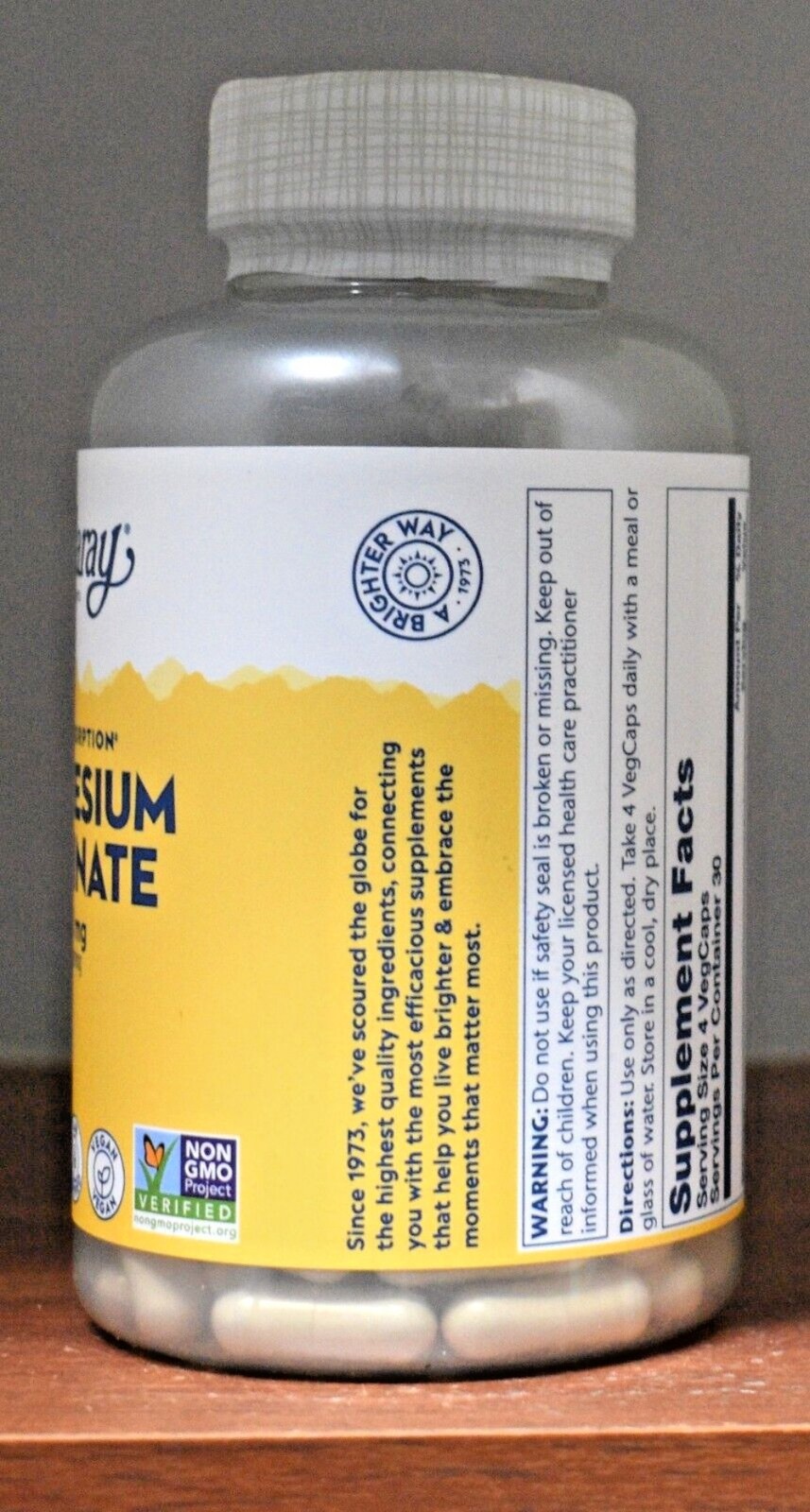 Sola-ray Magnesium Glycine 350mg 120 capsules vegetable capsules