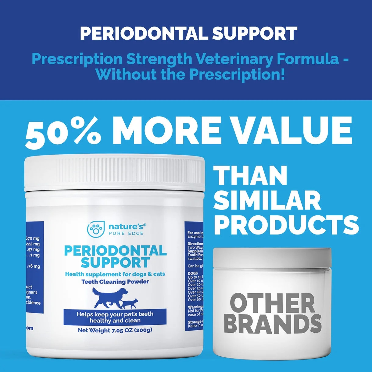 Periodontal Powder Support Cat & Dog Tooth Enzyme Oral Care, 200G
