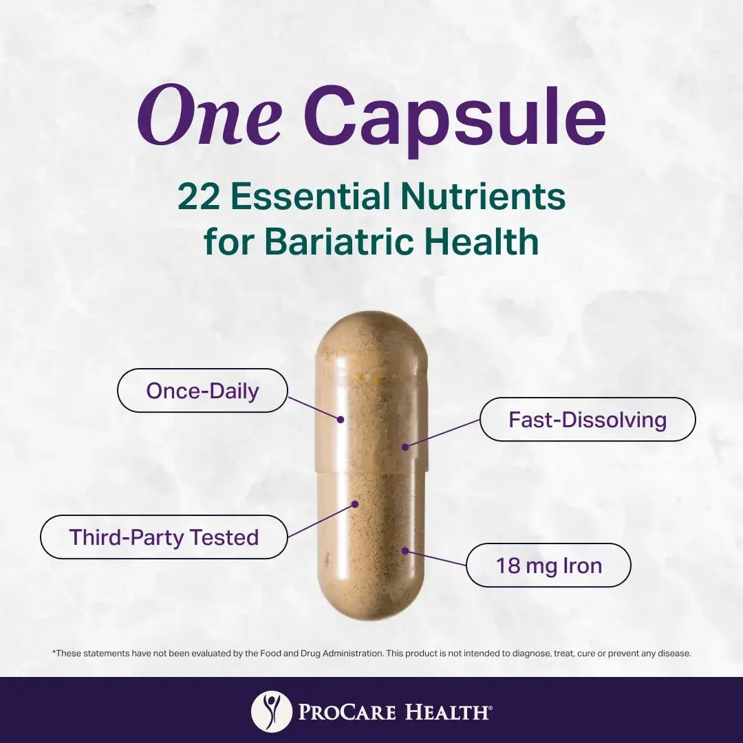 ProCare Health “1 per Day!” Bariatric Multivitamin Capsule with 18mg Iron