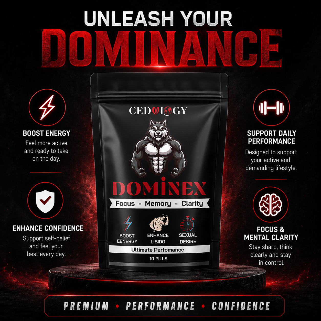 Dominex Supplement For Rock Hard Perform Strength, Love Stamina Men Bed Time