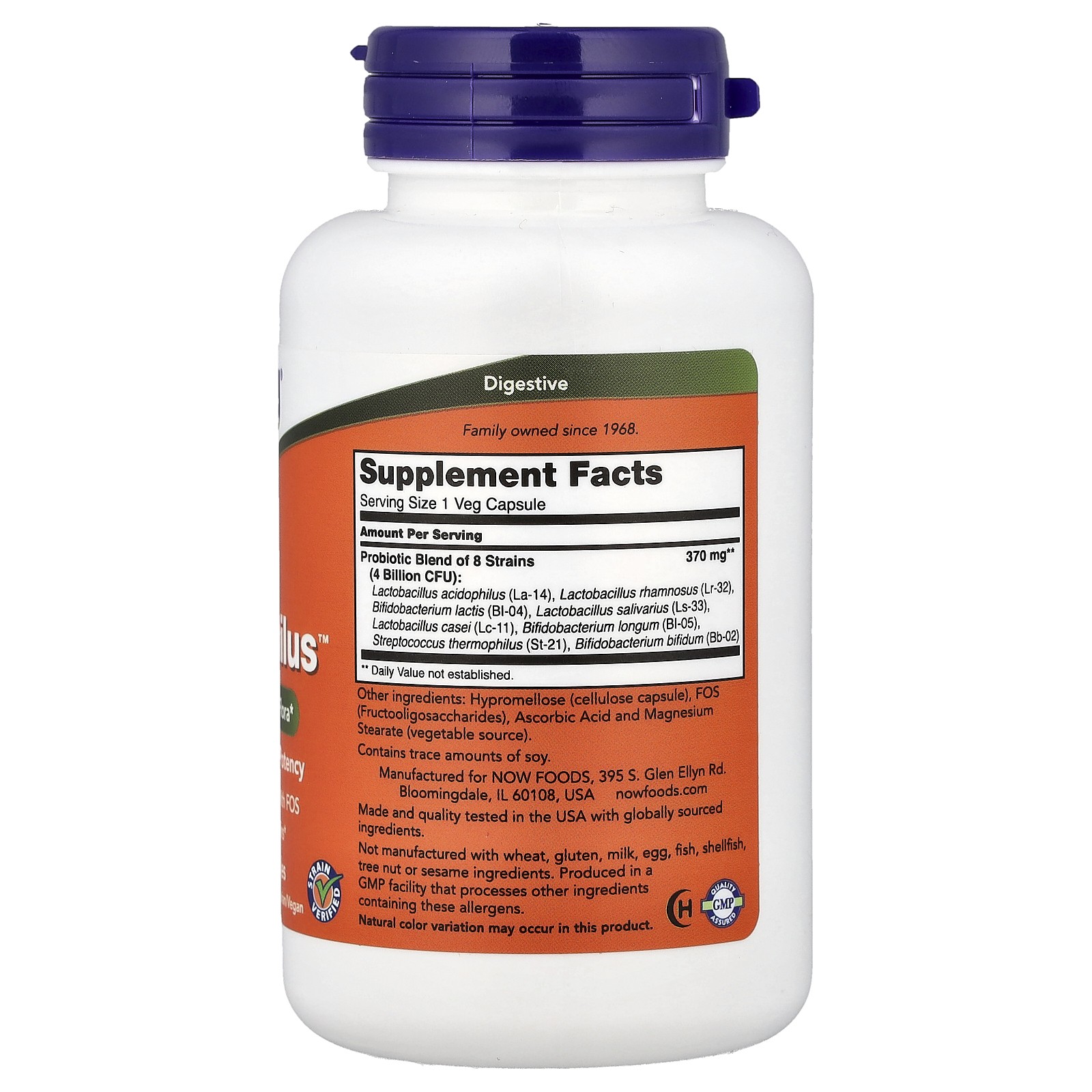 Now Foods Gr8-Dophilus 120 Veg Capsules Dairy-Free, GMP Quality Assured, Kosher