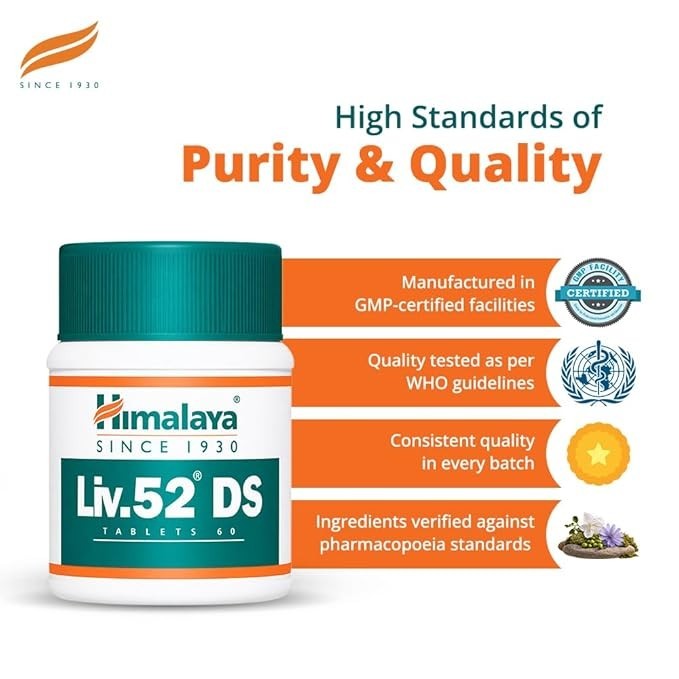 Himalaya Liv.er 52 DS Tablets 60 x 12 Count Liver Health & Function Support Care