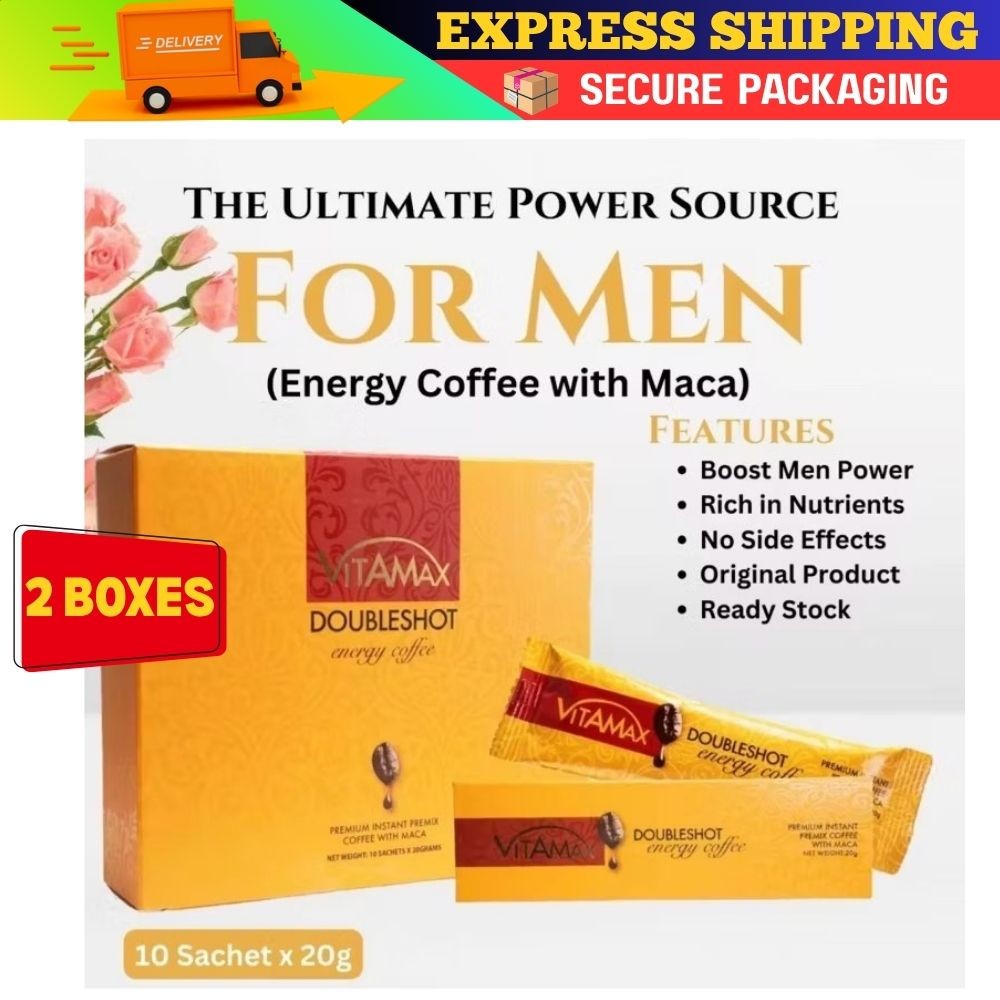 2 BOXES Vitamax Men’s Vitality Herbal Coffee Instant Energy Brew 10 Sachets Box