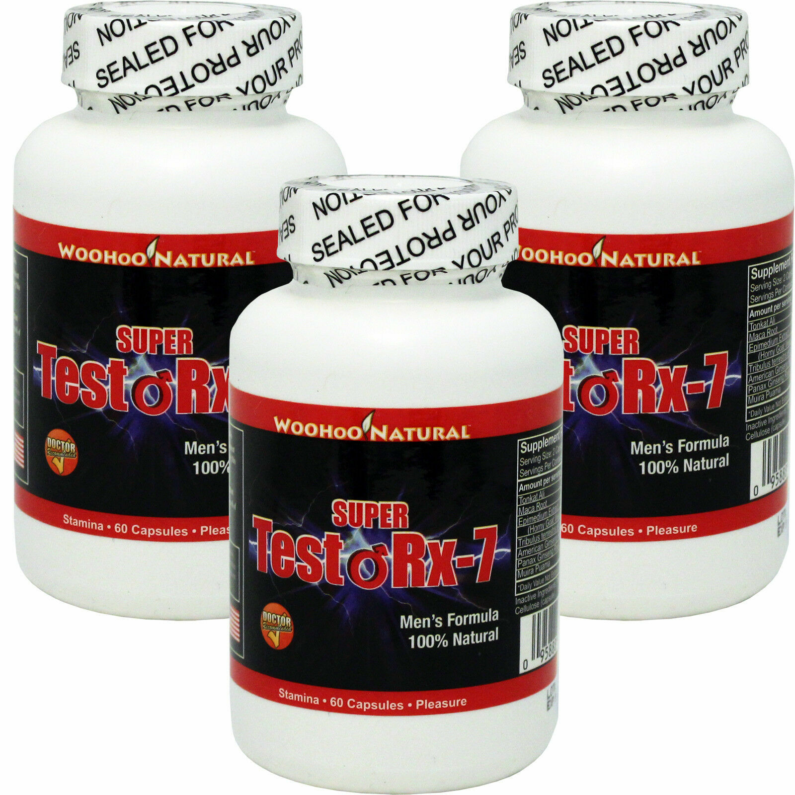 3x Testo Rx-7 Men’s Formula 60 Capsules Tribulus/Maca Testosterone Boost 180 Cap