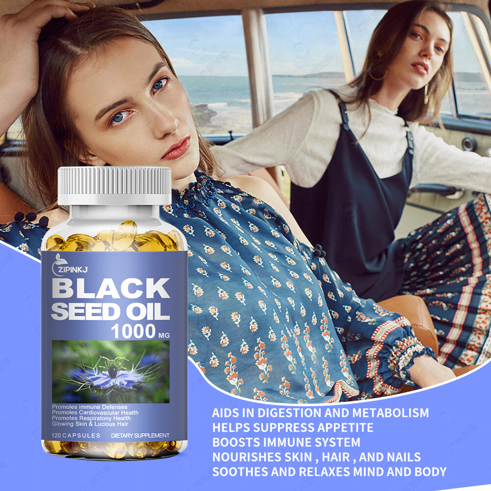 Black Seed Oil 120 Capsule Organic Cold Pressed Cumin Nigella Sativa Softgel Cap