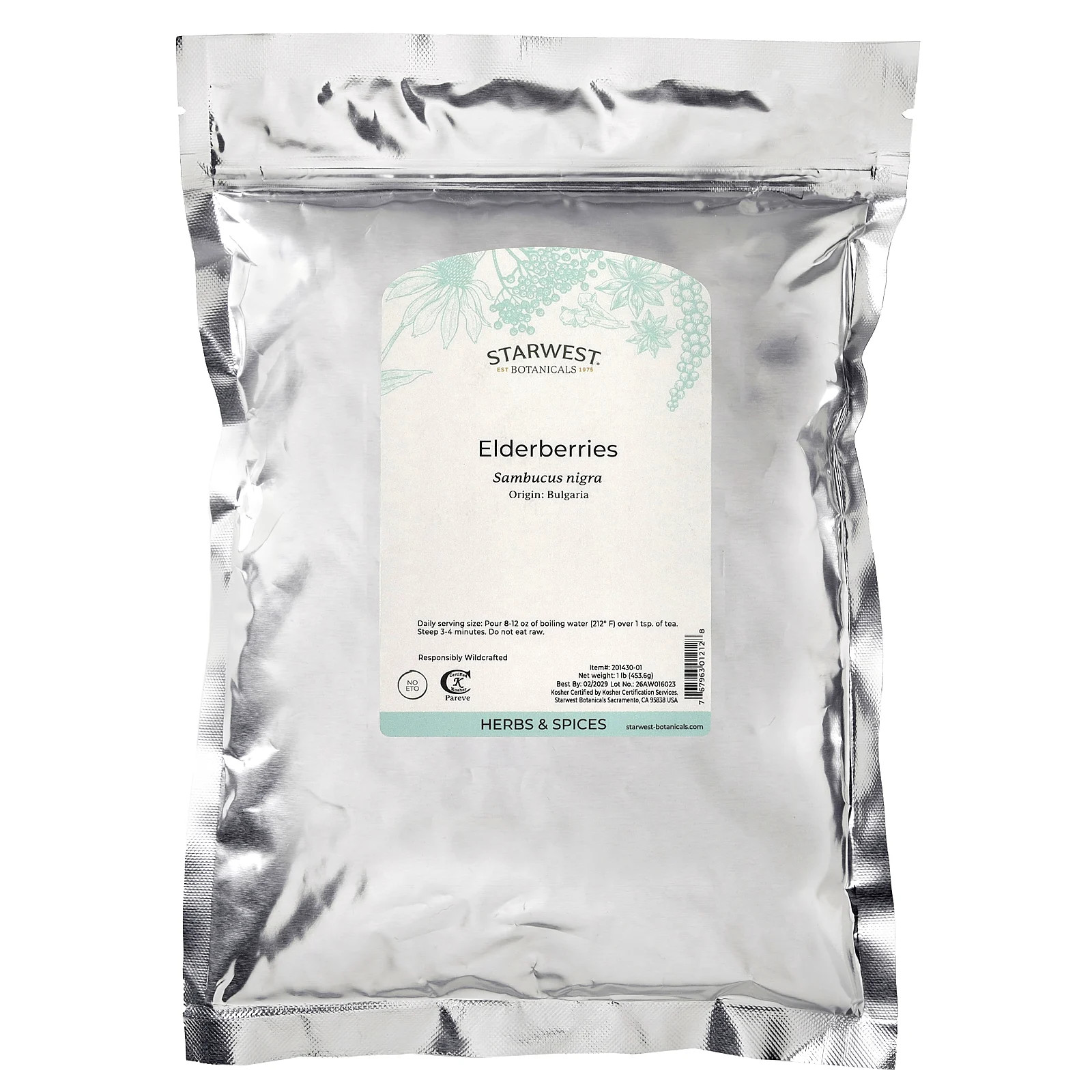 Elderberries, 1 lb (453.6 g)