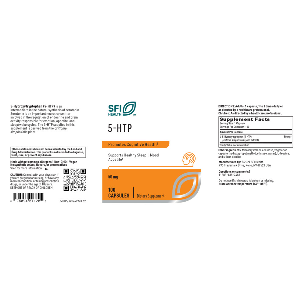 Klaire Labs 5-HTP 50 Mg – Hypoallergenic 5-HTP from Griffonia Seed Extract