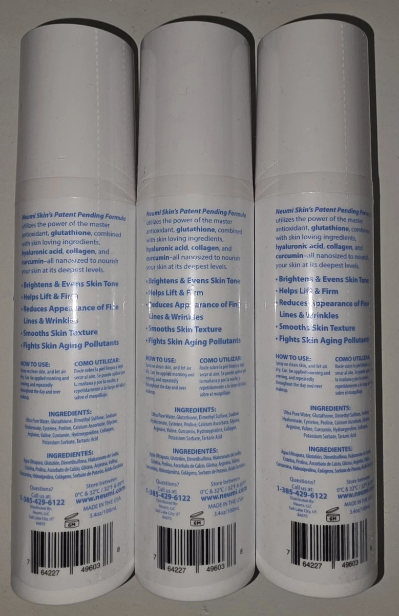 Lot of 3 Neumi Skin Nano-Formulated Skin Solution 3.4 oz / 100 ml -New! Exp 2028