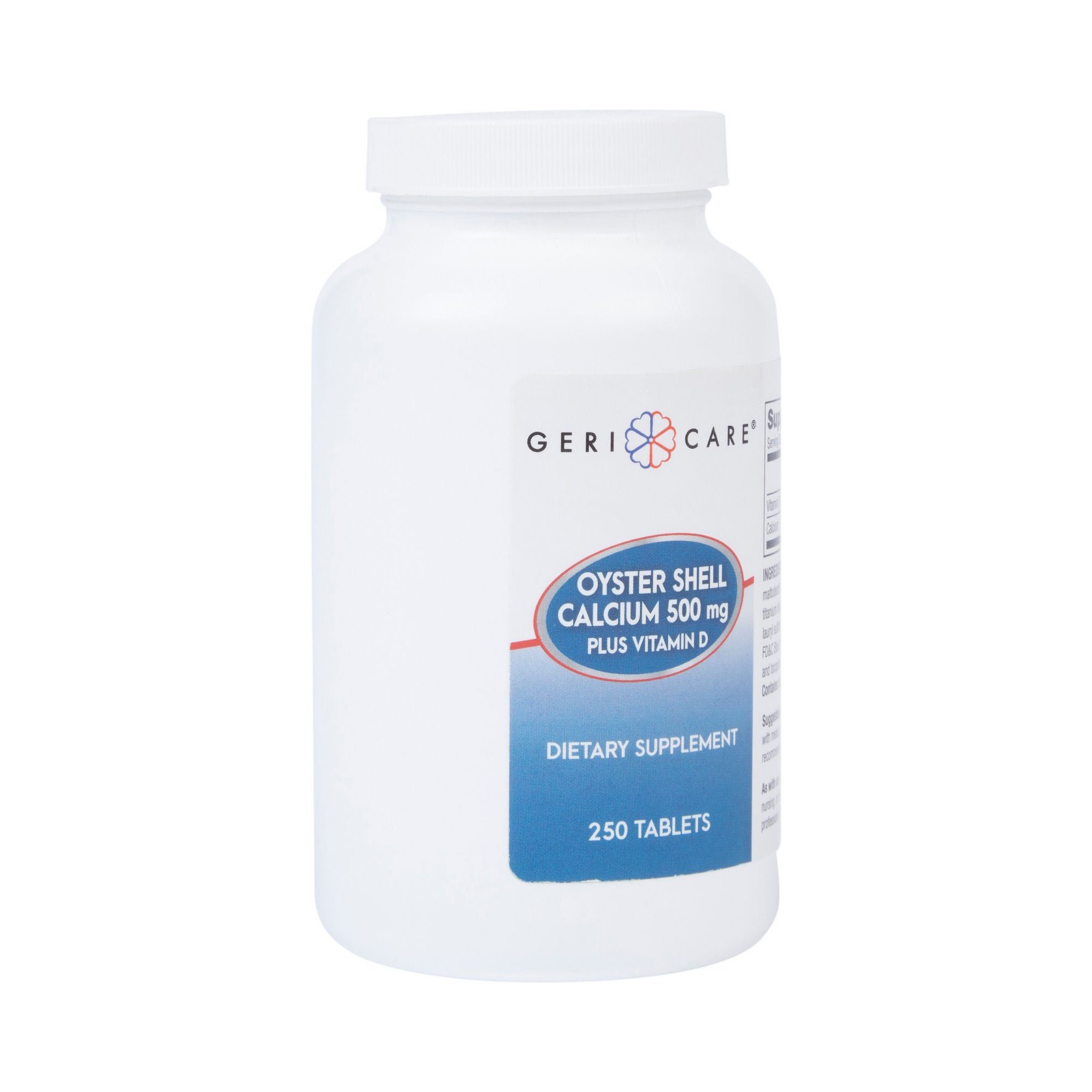 Geri-Care Calcium Tablet 200 IU – 500 mg 742-25-GCP 1 Bottle 250 per Bottle