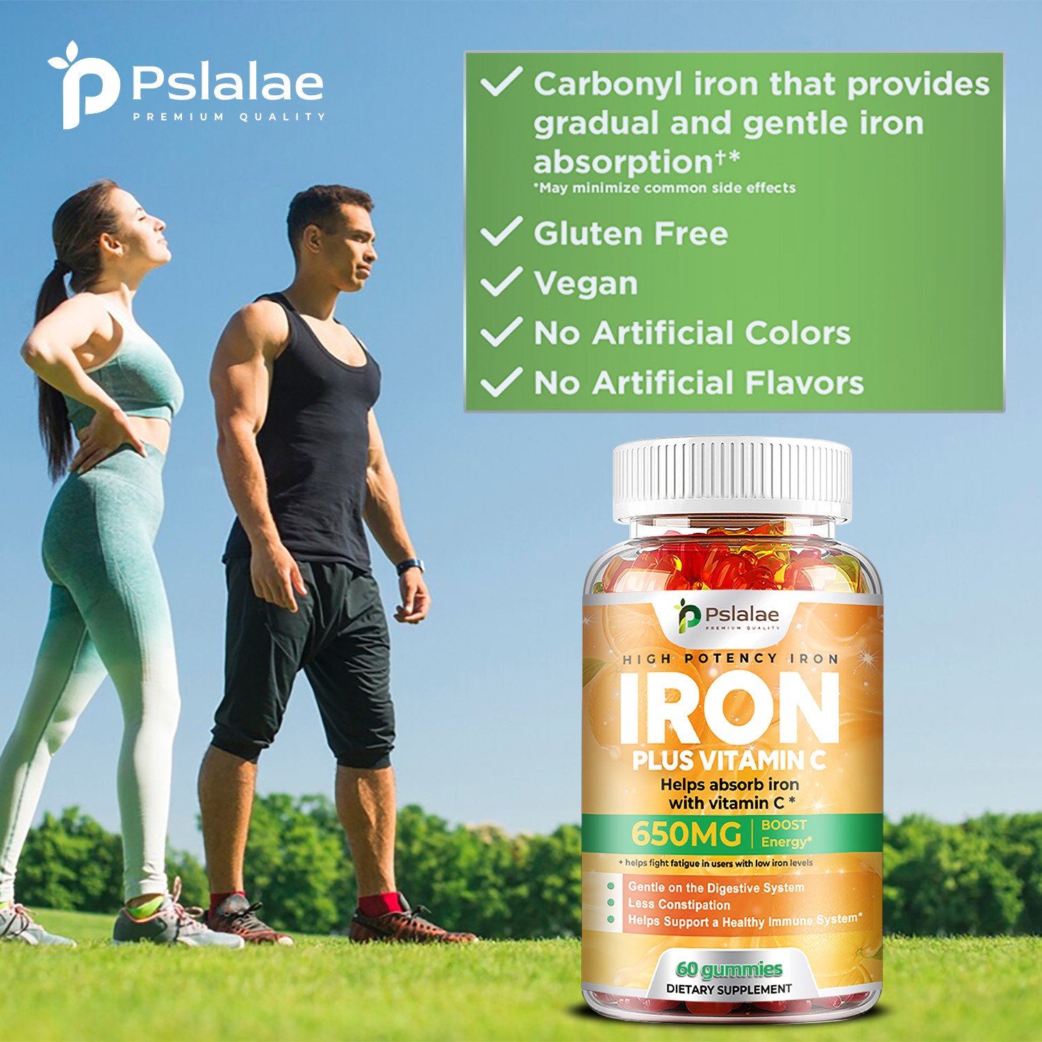 Iron 650mg – Vitamin C – Hemoglobin Formation, Relieve Anemia, Anti-fatigue