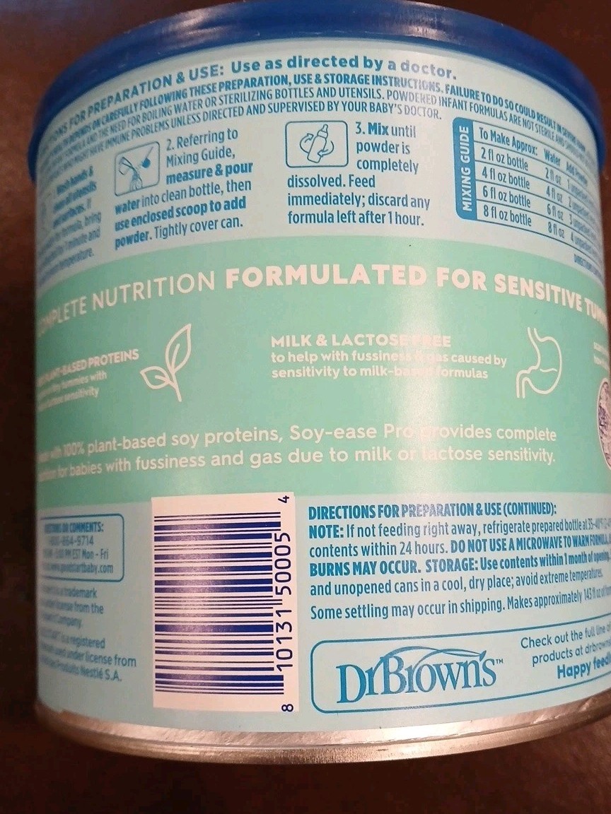 1-Cans Of Dr Brown’s Good Start Powder Soy-Ease Pro 20oz Formula 07/30/2026
