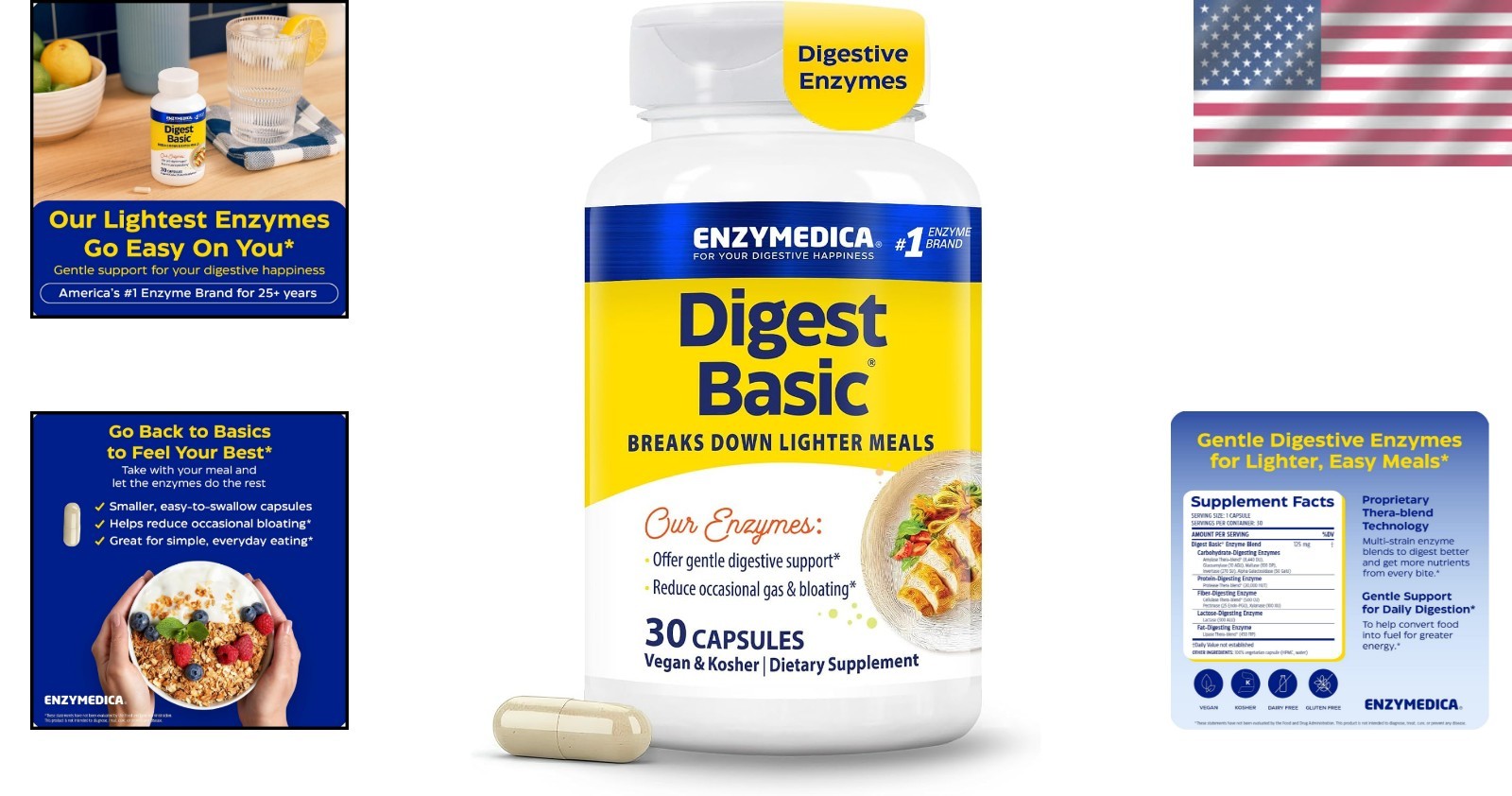 Digest Basic 30 Capsules – Multi-Enzyme Support for Gas & Bloating Relief