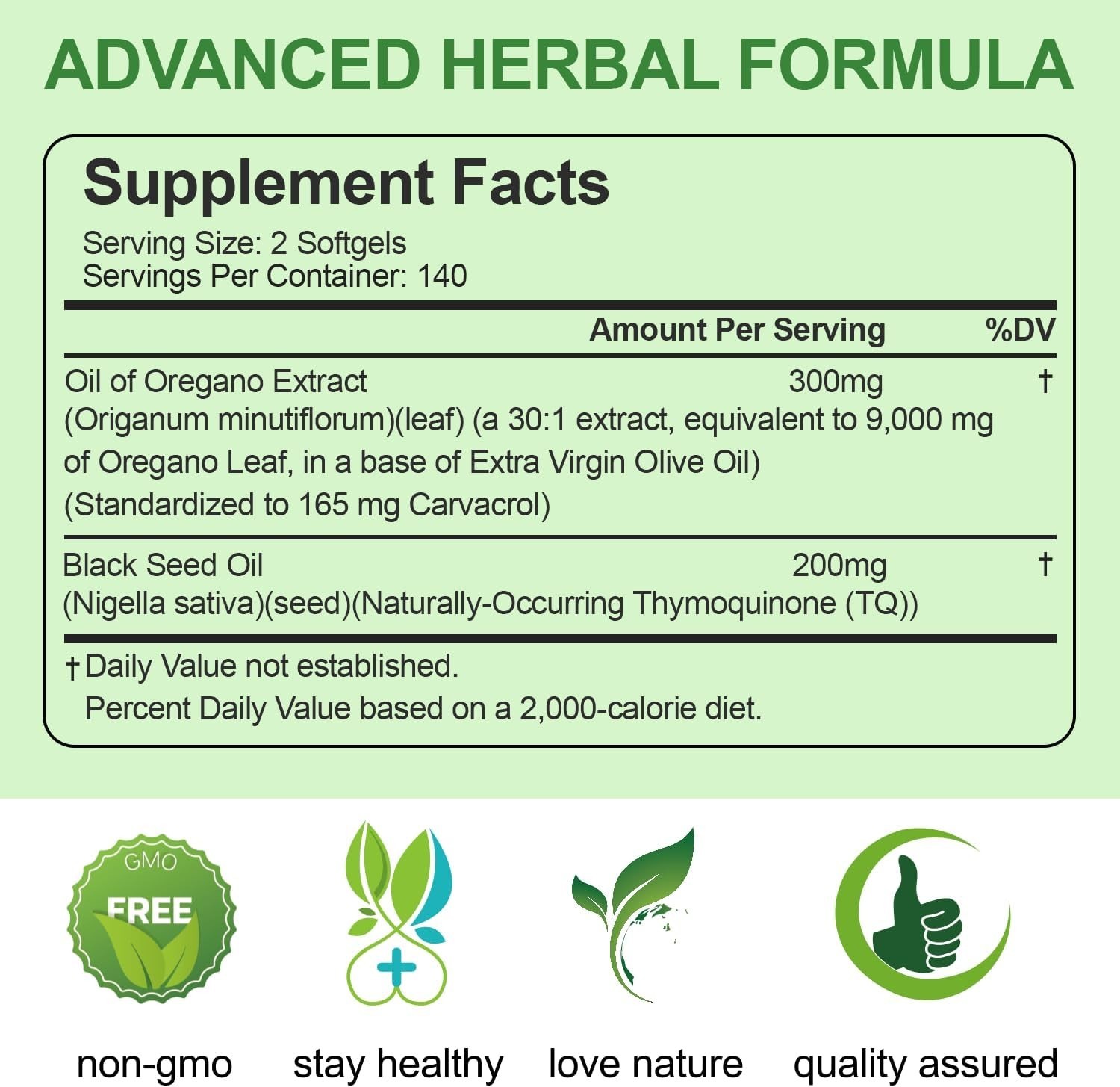 BEWORD Oil of Oregano with Black Seed Oil, 280 Softgels, 2-in-1 Oregano Suppleme